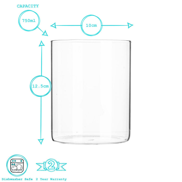 750ml Scandi Storage Jar with Cork Lid