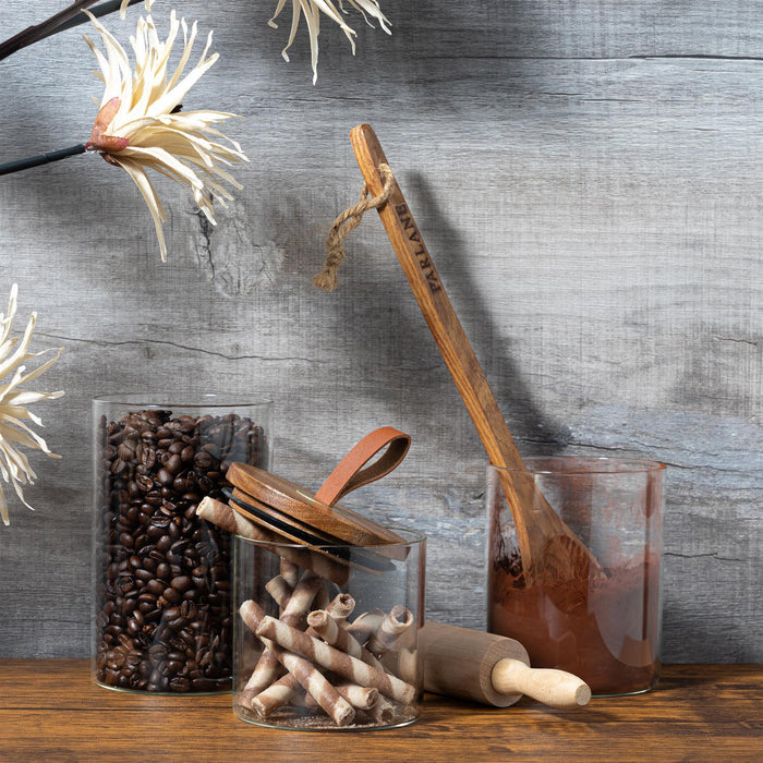 750ml Scandi Storage Jar with Leather Loop Lid