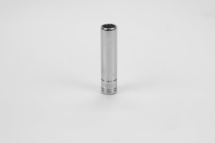 8 mm 1/4" Drive 12 Point Metric Deep Chrome Socket