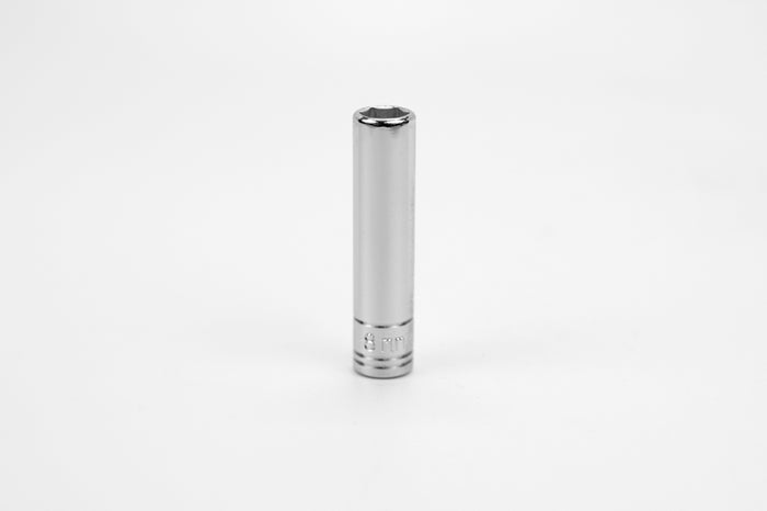 8 mm 1/4" Drive 6 Point Metric Deep Chrome Socket
