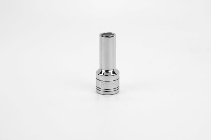 8 mm 3/8" Drive 6 Point Metric Deep Chome Socket