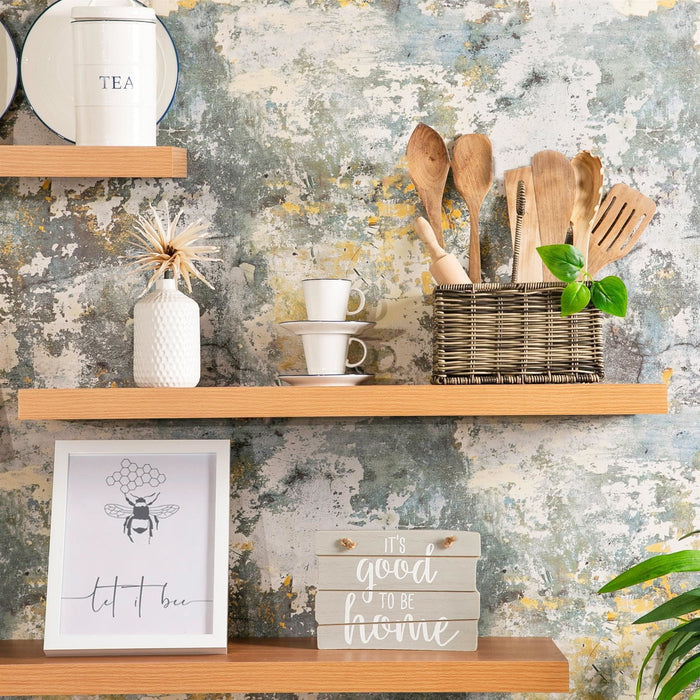 80cm Brown Modern Floating Shelves - Pack of Two