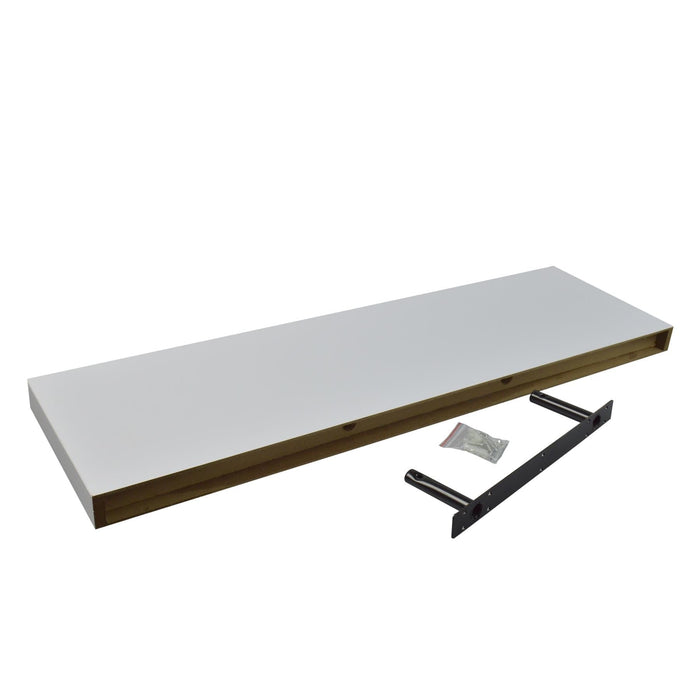 80cm White Modern Floating Shelves - Pack of Two