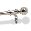 Extendable Metal Ball Curtain Pole Kit - 83 to 120cm - Brushed Nickel