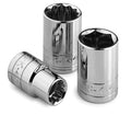 9 mm 1/2" Drive 6 Point Metric Standard Chrome Socket