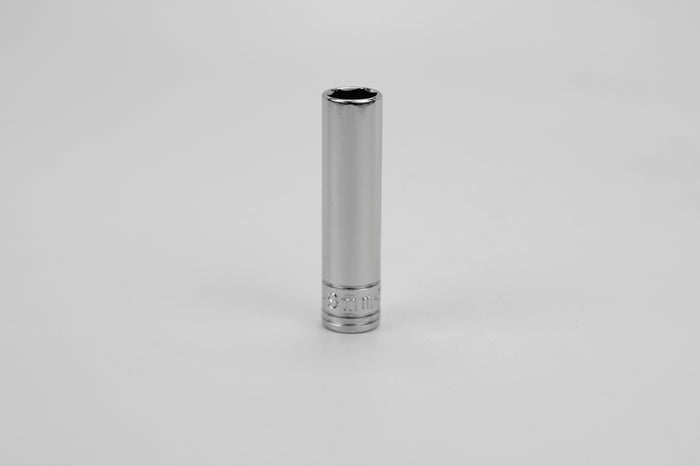 9 mm 1/4" Drive 6 Point Metric Deep Chrome Socket