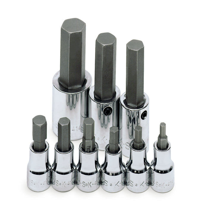 9 Piece 3/8" and 1/2" Drive Metric Hex Bit Socket Set