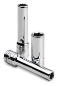9/32" 1/4" Drive 12 Point Fractional Deep Chrome Socket