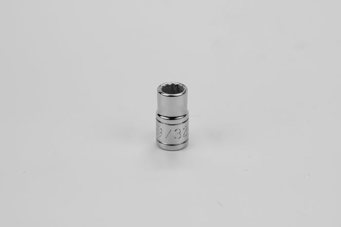 9/32" 1/4" Drive 12 Point Fractional Standard Chrome Socket