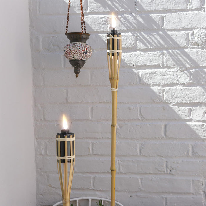 Bamboo 113cm Garden Fire Torches - Pack of Six