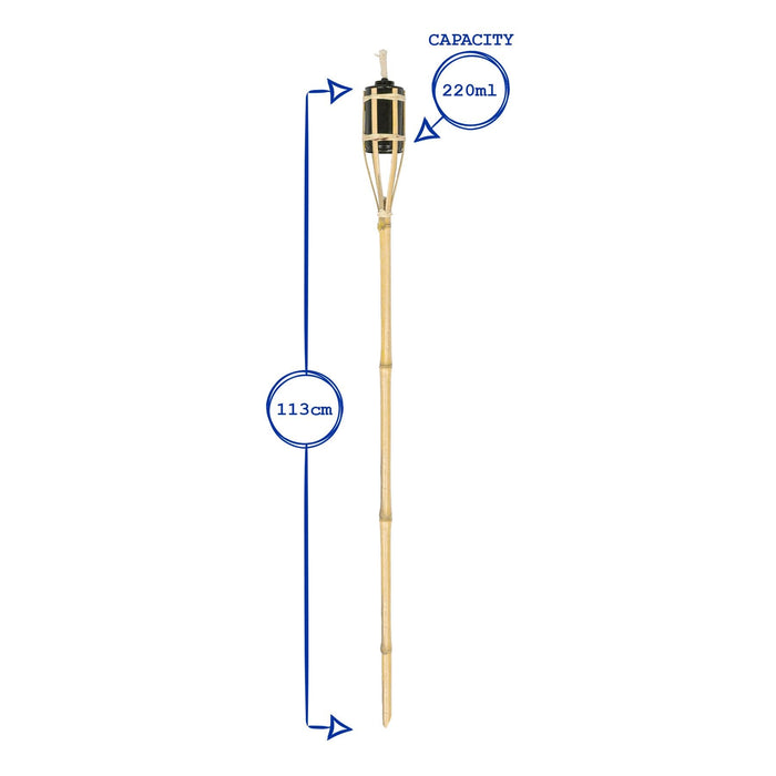 Bamboo 113cm Garden Fire Torches - Pack of Six