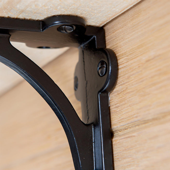 Black 100mm Curved Iron Shelf Bracket