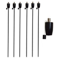 Black 1.46m Stainless Steel Barrel Garden Torches - Pack of 6