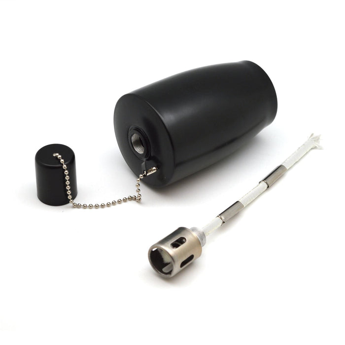 Black 1.46m Stainless Steel Barrel Garden Torches - Pack of 6