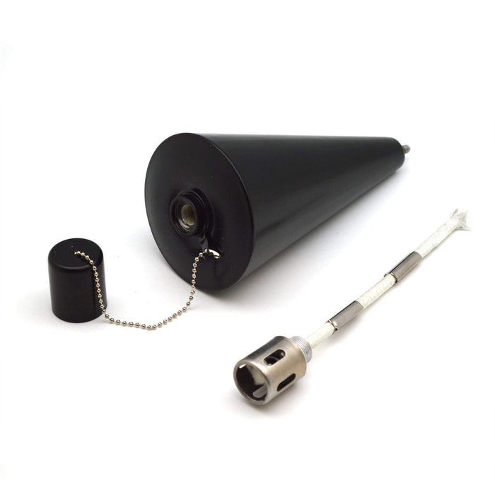 Black 1.46m Stainless Steel Cone Garden Torches - Pack of 6