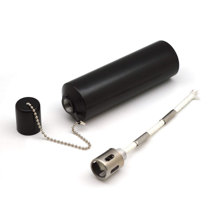 Black 1.46m Stainless Steel Round Garden Torches - Pack of 6