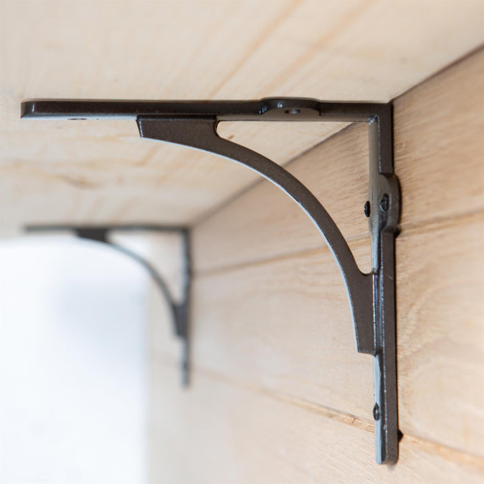Black 150mm Curved Iron Shelf Bracket
