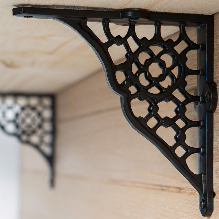 Black 155mm Honeycomb Iron Shelf Bracket