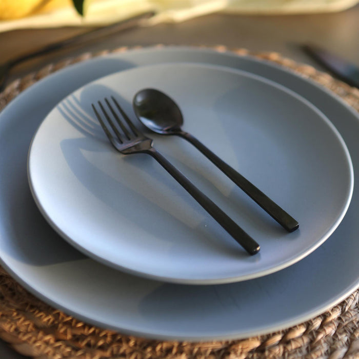 Black 15cm Stainless Steel Cake Forks - Pack of 4