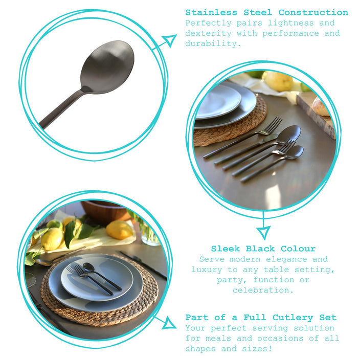 Black 16-Piece Stainless Steel Cutlery Set
