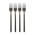 Black 19.5cm Stainless Steel Dinner Forks - Pack of 4