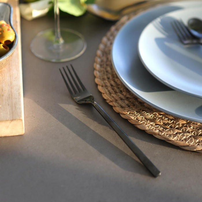 Black 19.5cm Stainless Steel Dinner Forks - Pack of 4
