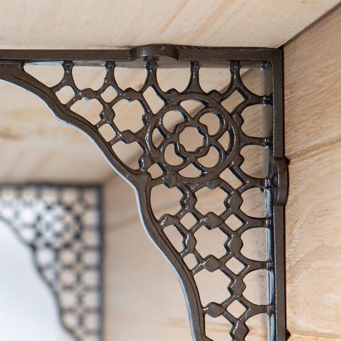 Black 205mm Honeycomb Iron Shelf Bracket