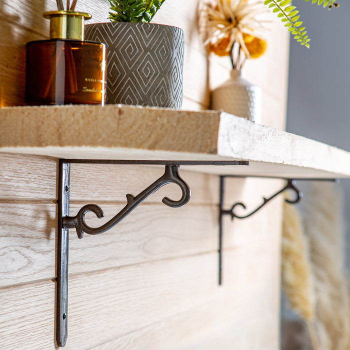 Black 205mm Scroll Iron Shelf Bracket