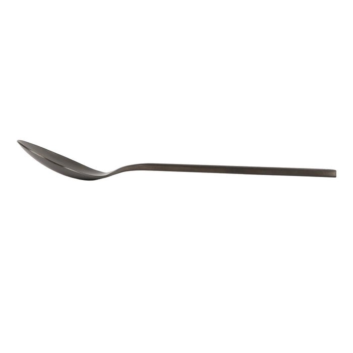 Black 20cm Stainless Steel Dessert Spoons - Pack of 4