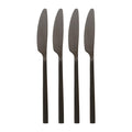 Black 21cm Stainless Steel Dinner Knives - Pack of 4