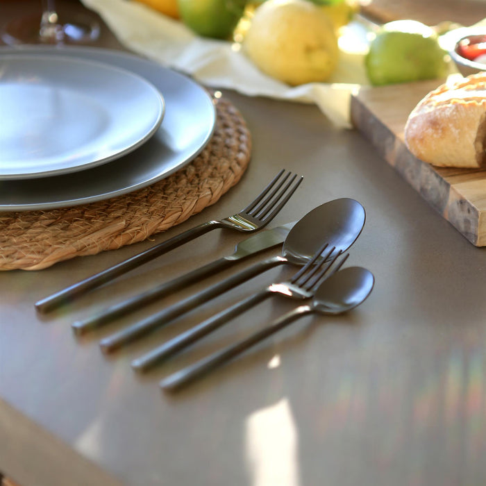 Black 21cm Stainless Steel Dinner Knives - Pack of 4