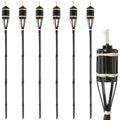 Black Bamboo 113cm Garden Fire Torches - Pack of Six