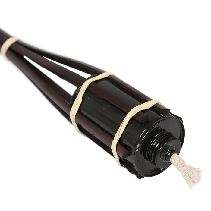 Black Bamboo 113cm Garden Fire Torches - Pack of Six