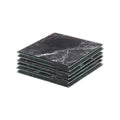 Black Marble-Effect Square Glass Coasters - Pack of 6