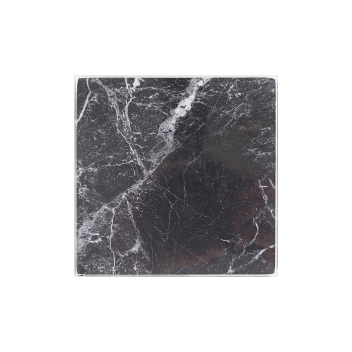 Black Marble-Effect Square Glass Coasters - Pack of 6