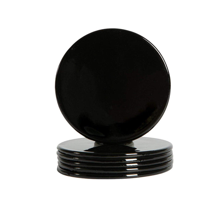 Black Metallic Melamine Coasters - Pack of 6
