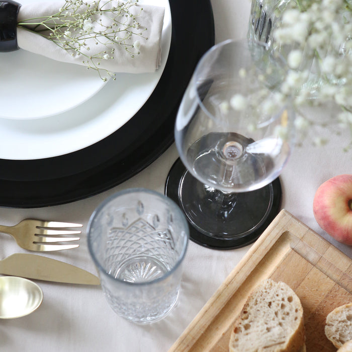 Black Metallic Melamine Coasters - Pack of 6