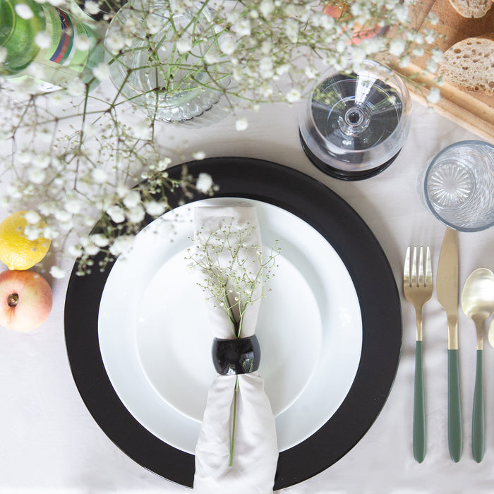 Black Metallic Melamine Coasters - Pack of 6