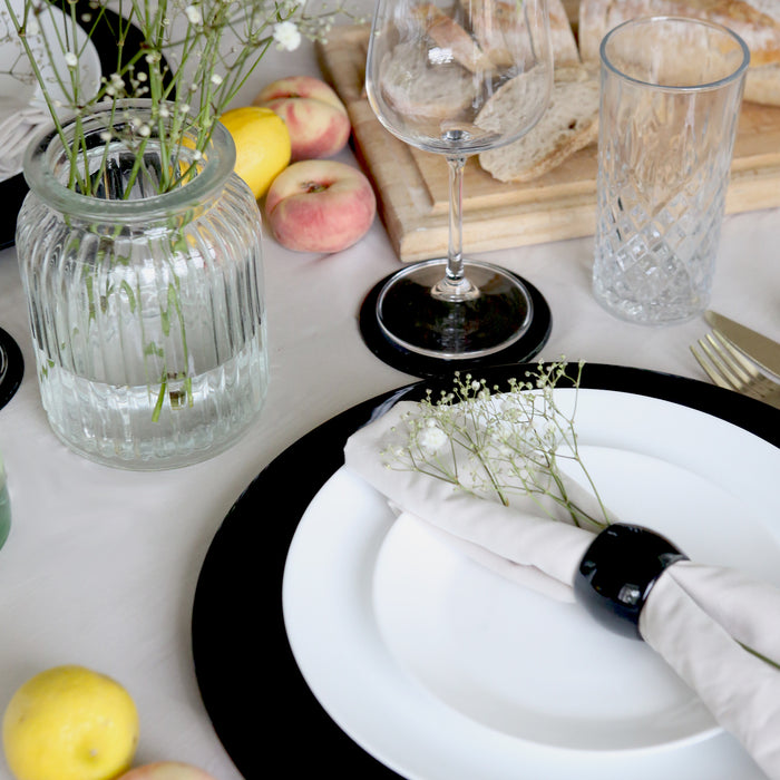 Black Metallic Melamine Coasters - Pack of 6