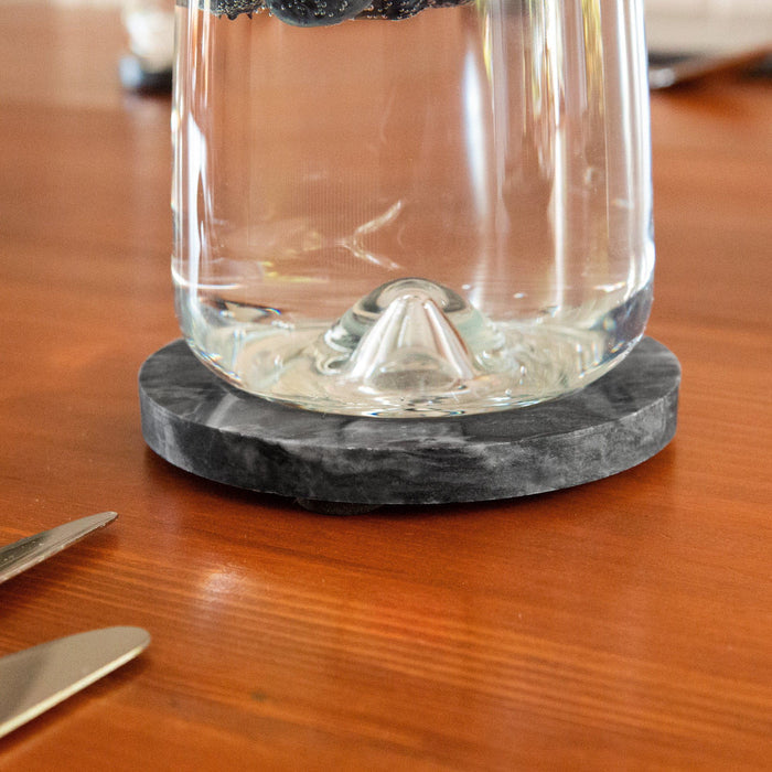 Black Round Marble Coasters - Pack of 6