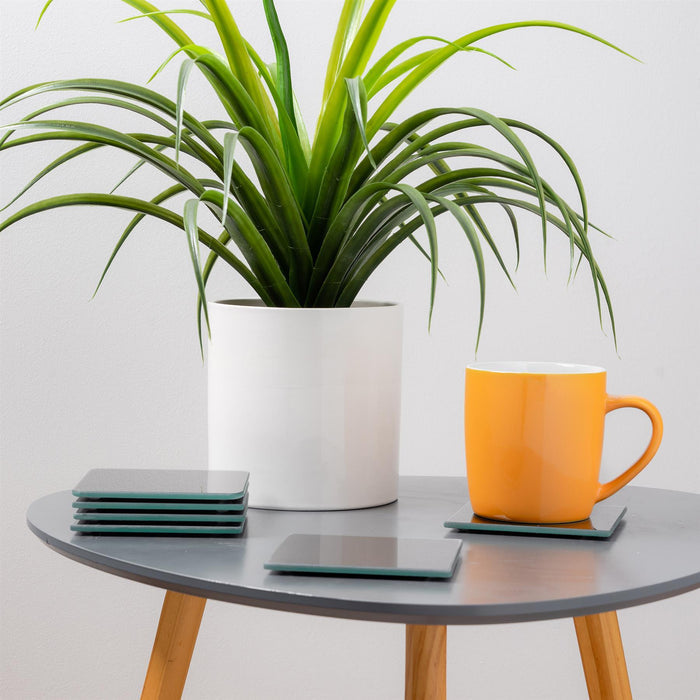 Black Square Glass Coasters - Pack of 6