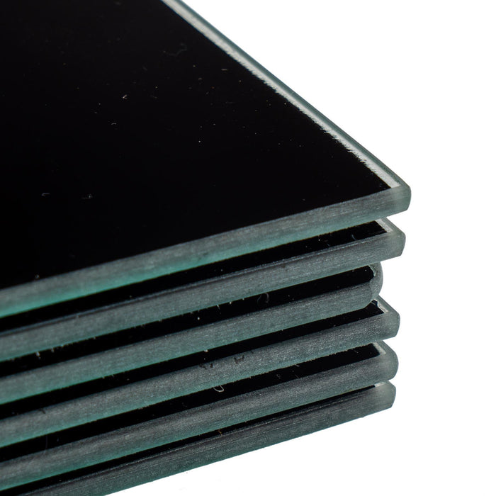 Black Square Glass Coasters - Pack of 6