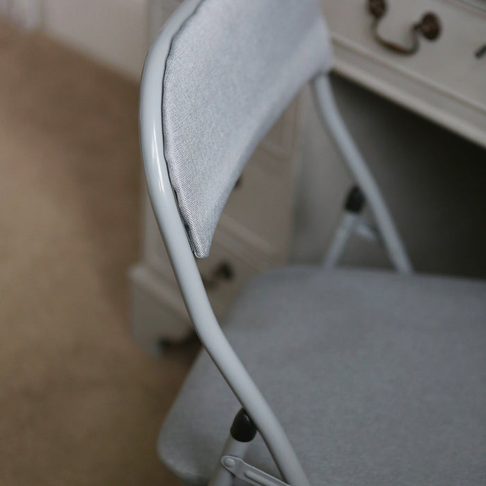 Blue Fabric Padded Folding Chair