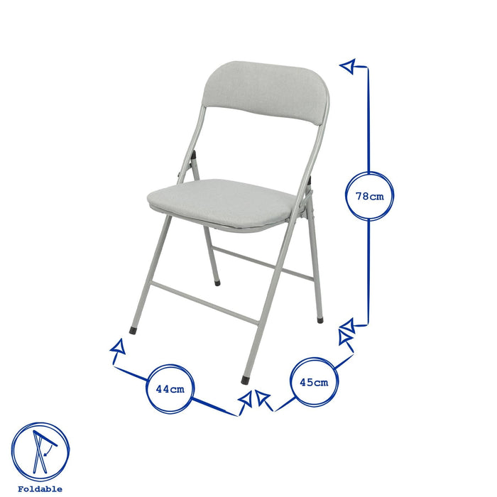 Blue Fabric Padded Folding Chair