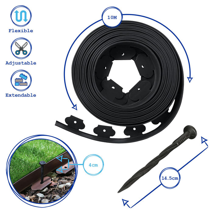 Brown Flexible Plastic Lawn & Path Edging