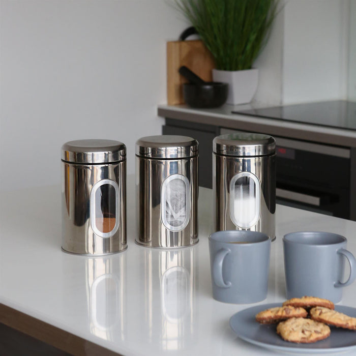 Chrome Stainless Steel Food Storage Container with Window