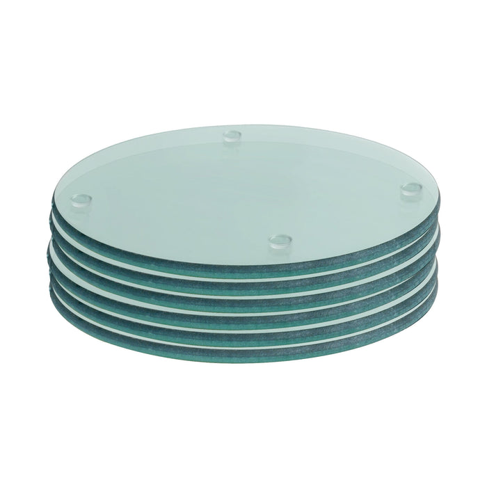 Clear Round Glass Coasters - Pack of 6