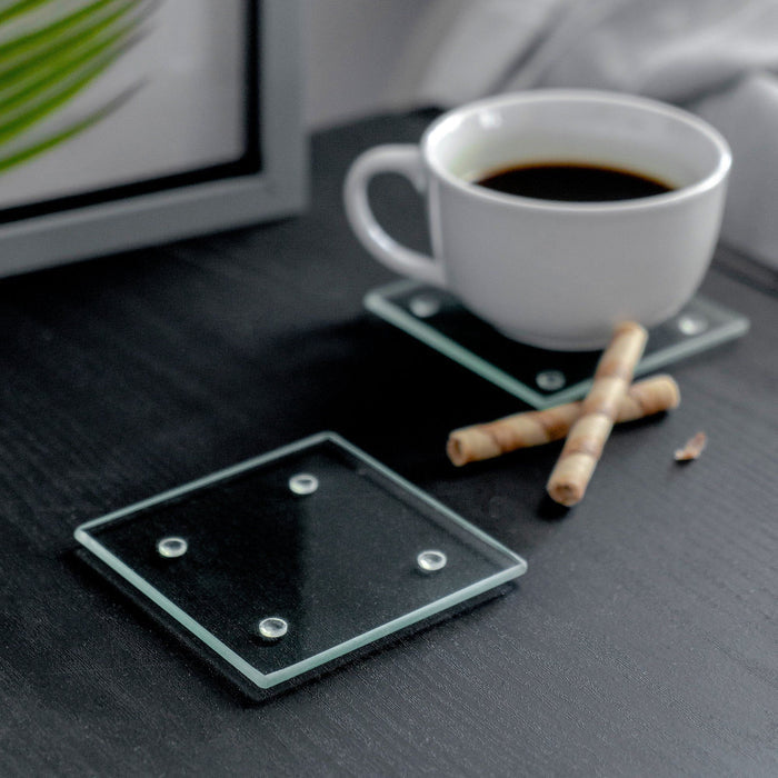 Clear Round Glass Coasters - Pack of 6