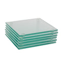 Clear Square Glass Coasters - Pack of 6