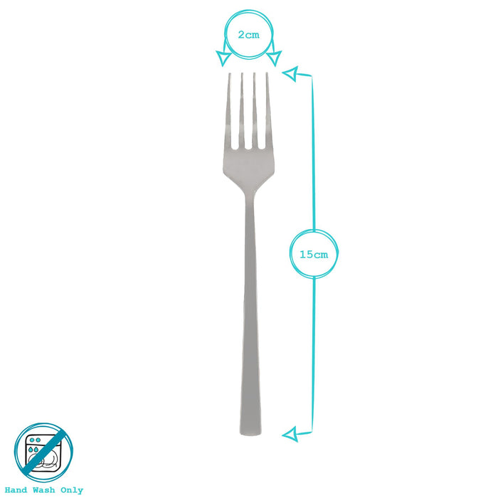Copper 15cm Stainless Steel Cake Forks - Pack of 4